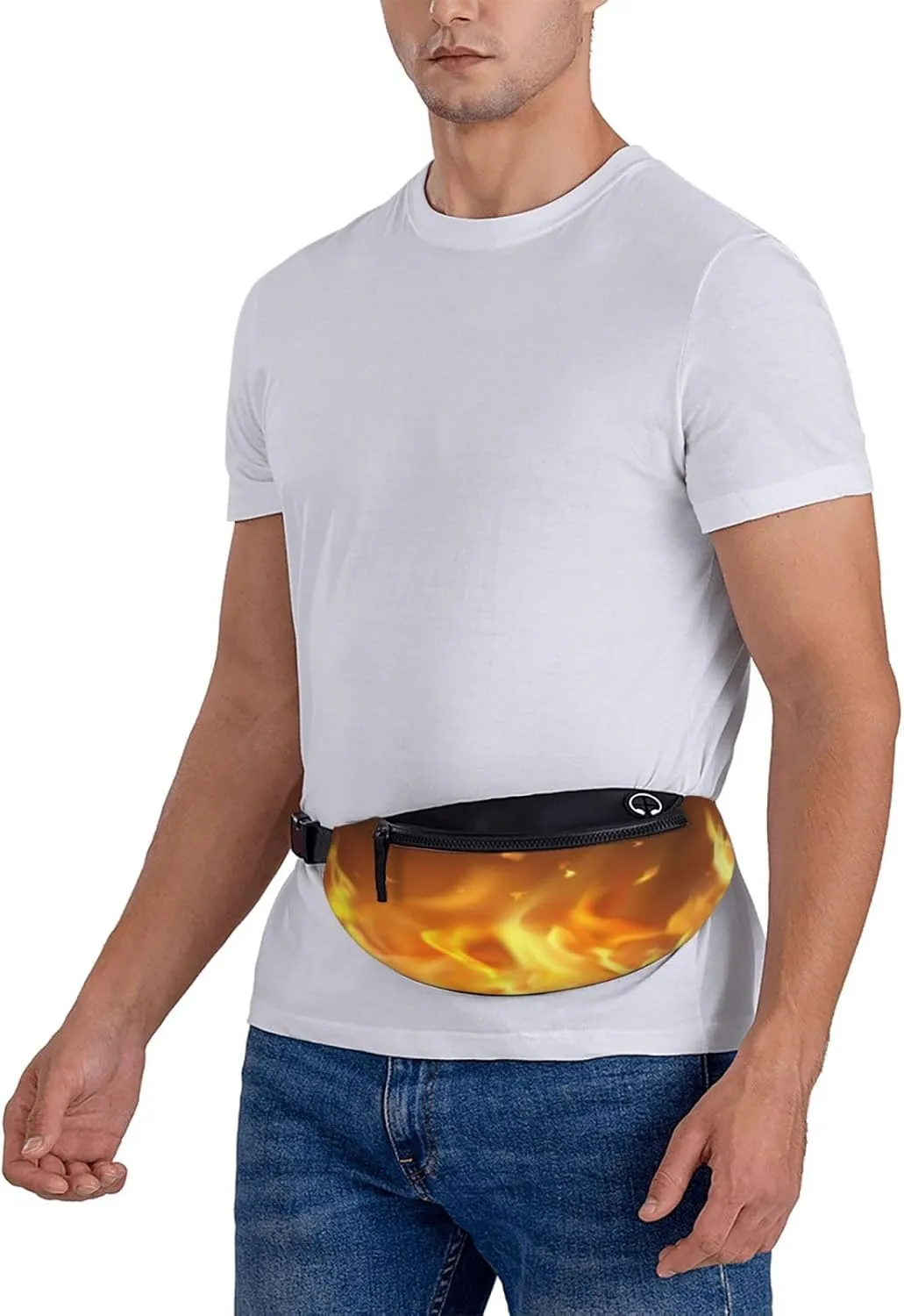 Hot Burning Fire Fanny Pack, Crossbody Waist Packs for Women Men Waist Bags with Adjustable Strap for Travel Running Hiking Sport