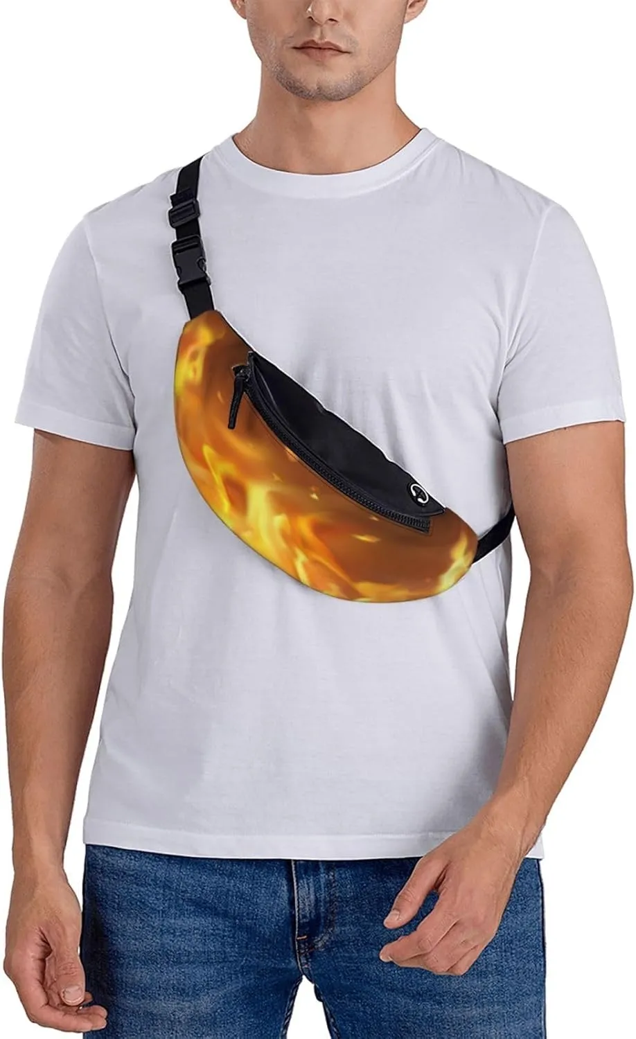 Hot Burning Fire Fanny Pack, Crossbody Waist Packs for Women Men Waist Bags with Adjustable Strap for Travel Running Hiking Sport