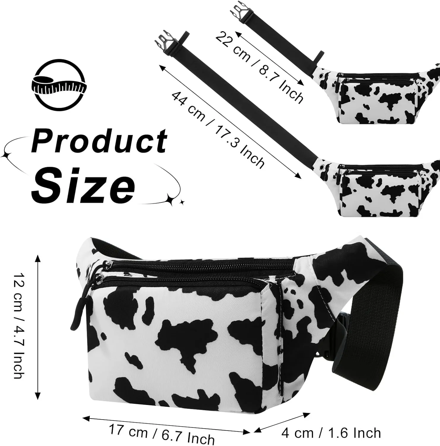 HUA ANGEL Fanny Pack for Women & Men - Crossbody Waist Bag Lightweight Belt Bum Bag for Sports, Travel, Hiking, Everyday Use