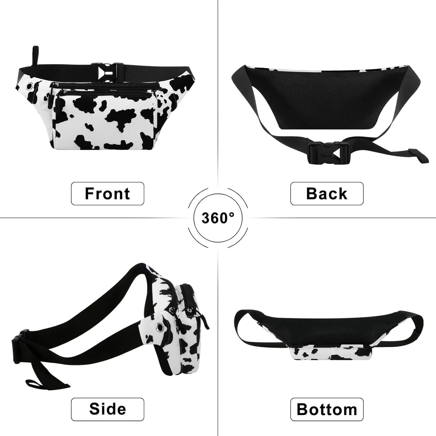 HUA ANGEL Fanny Pack for Women & Men - Crossbody Waist Bag Lightweight Belt Bum Bag for Sports, Travel, Hiking, Everyday Use