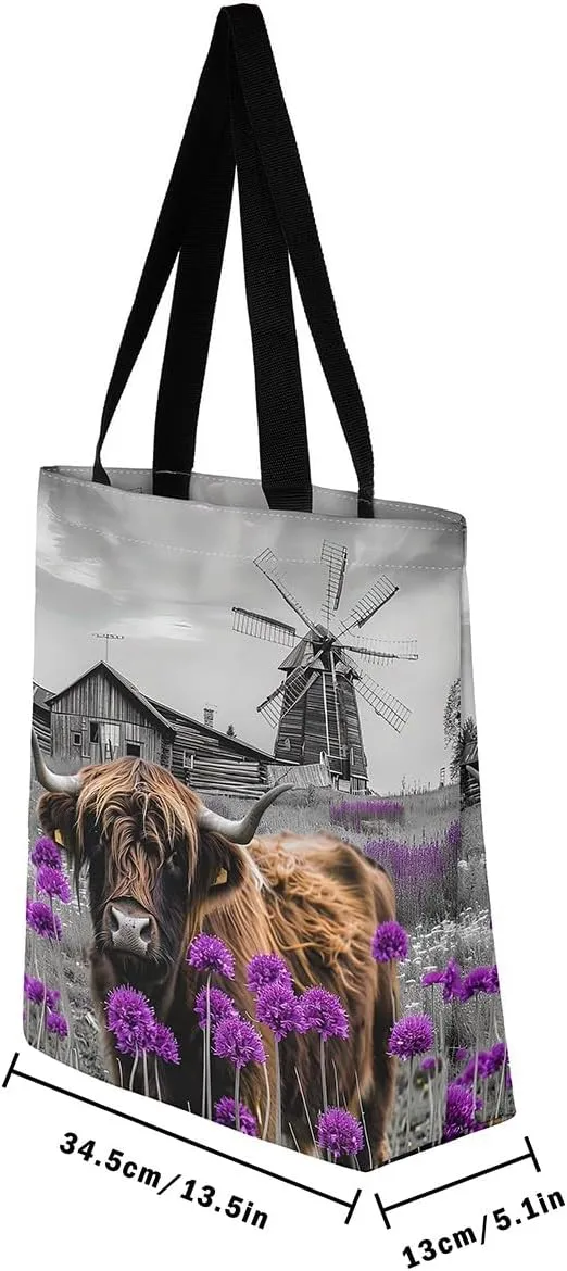 Hummingbird Canvas Tote Bag,Lovely Bird Wildlife Beach Bag Floral Botanical Jungle Leaf Grocery Shoulder Bag