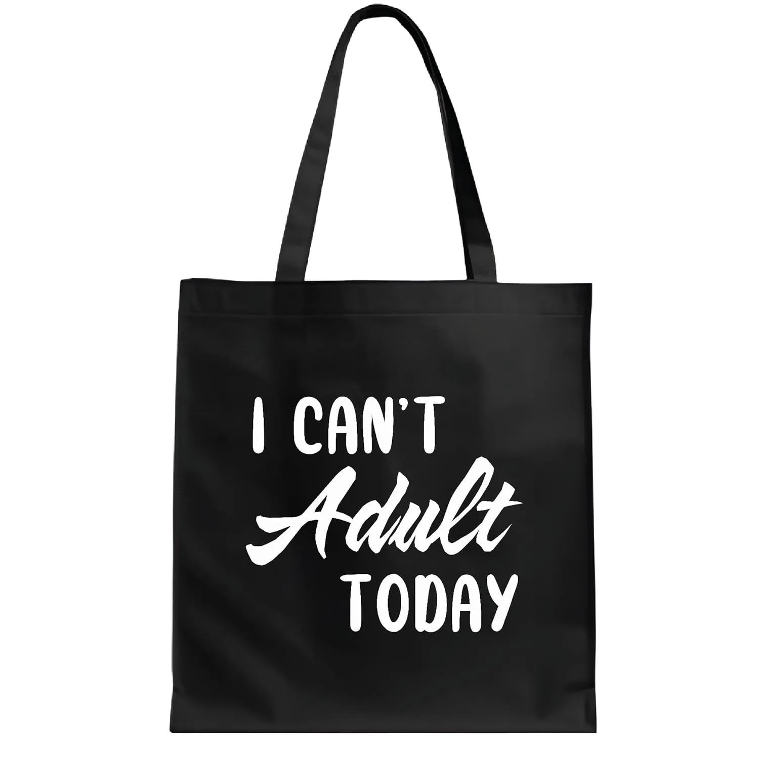I Cant Adult Today Catchy Quotes for Those Who Need to Escape Adulthood For Young Navy Black Multicolor Canvas Tote Bag