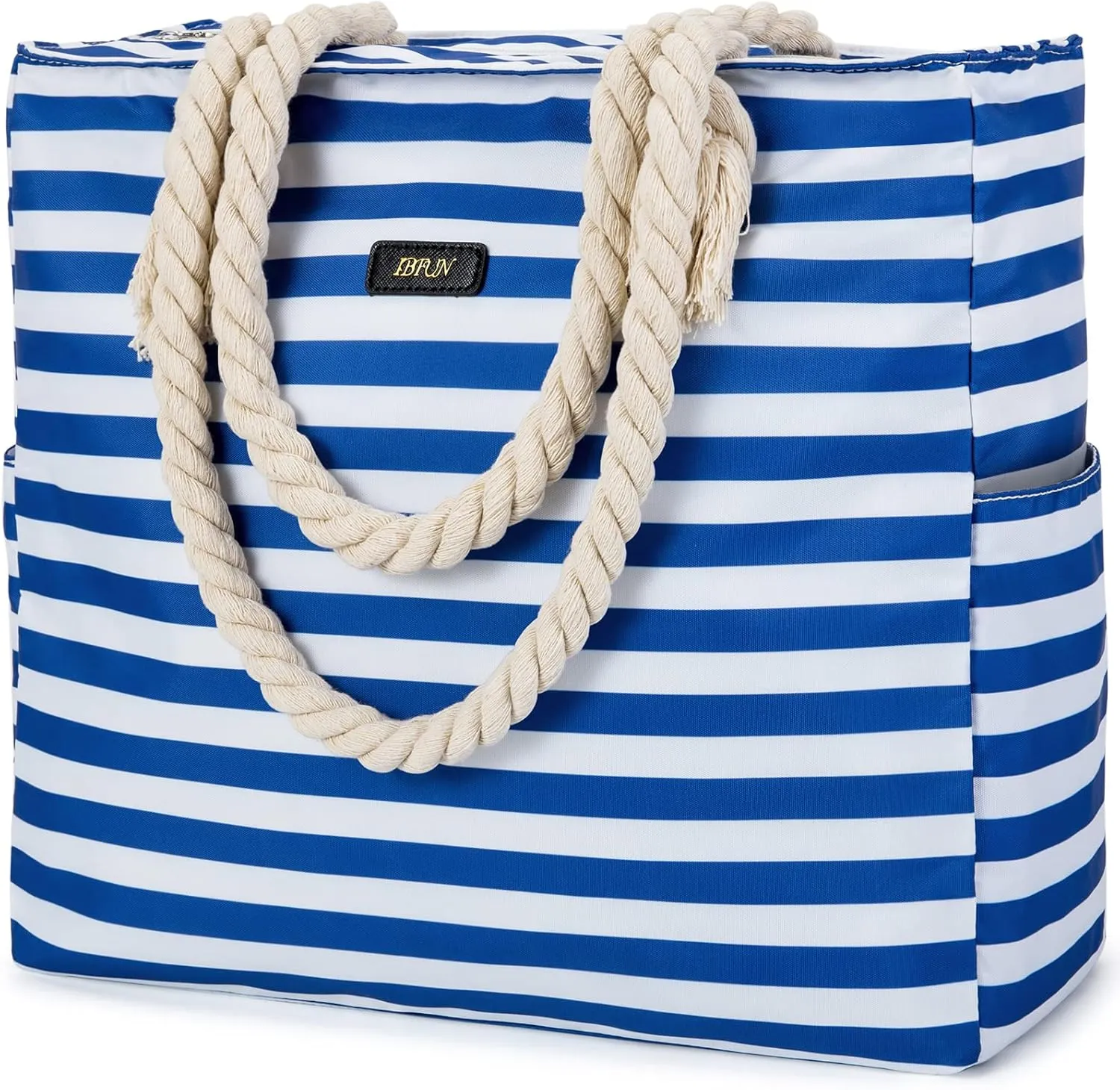 IBFUN Beach Bag for Women with Zipper Waterproof Large Beach Tote Bag