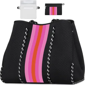 IBFUN Neoprene Bag, Large Multipurpose Beach Bag Neoprene Tote Bag with Inner Pocket for Women/Pool