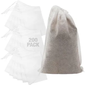 IMPRESA No Mess French Press & Cold Brew Filter Bags – Disposable 200-Pack for Mason Jar, Tea & Coffee
