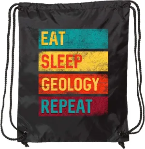 inktastic Geologist Eat Sleep Geology Drawstring Bag Black 3a3d4
