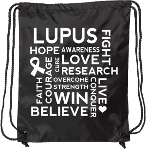 inktastic Lupus Awareness Fight Cure Support Drawstring Bag Black 21a1b