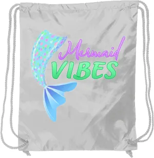 inktastic Mermaid Vibes- Mermaid Tail Drawstring Bag White 365f8