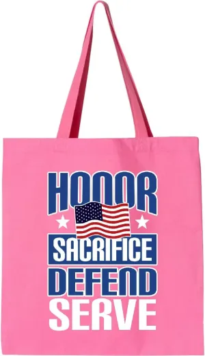 inktastic Military Honor Sacrifice Defend Serve Tote Bag