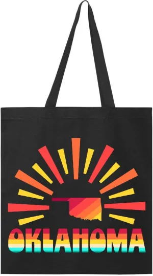inktastic Oklahoma with Retro Sunset Tote Bag