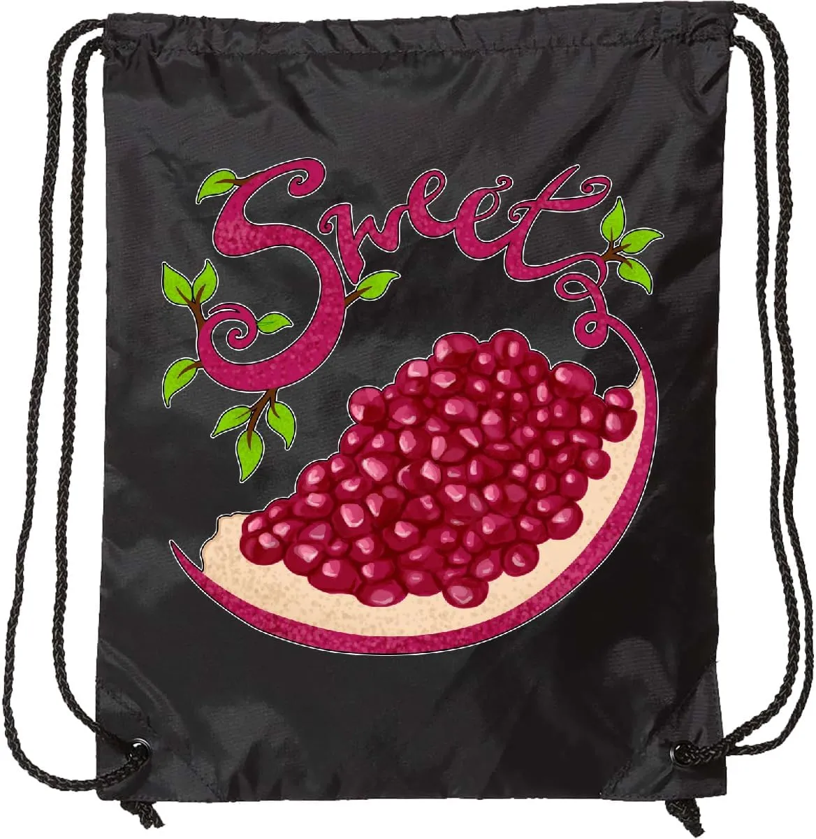 inktastic Sweet Pomegranate Drawstring Bag Black 2d861