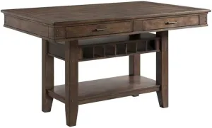 Intercon Whiskey River 66" Counter Height Island with 2 Drawers, Shelf, and Bottle Compartment, Gun Powder Gray Dining Tables