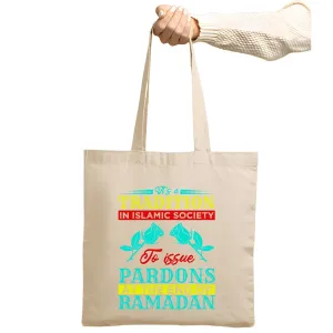 Islamic Ramadan Pardon Tradition Gift for Muslims A Meaningful Present Natural White Multicolor Canvas Tote Bag