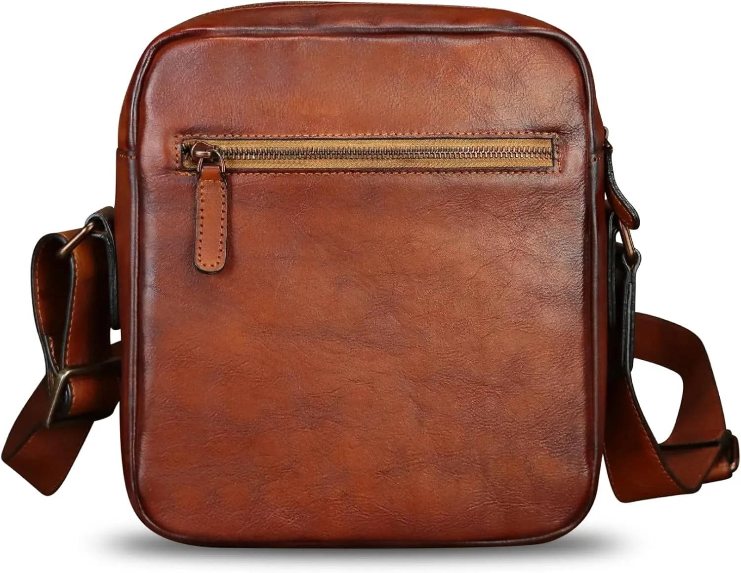 IVTG Genuine Leather Messenger Bag for Men Crossbody Shoulder Bag Satchel Casual Sling Daypack Work Business Daily Purses