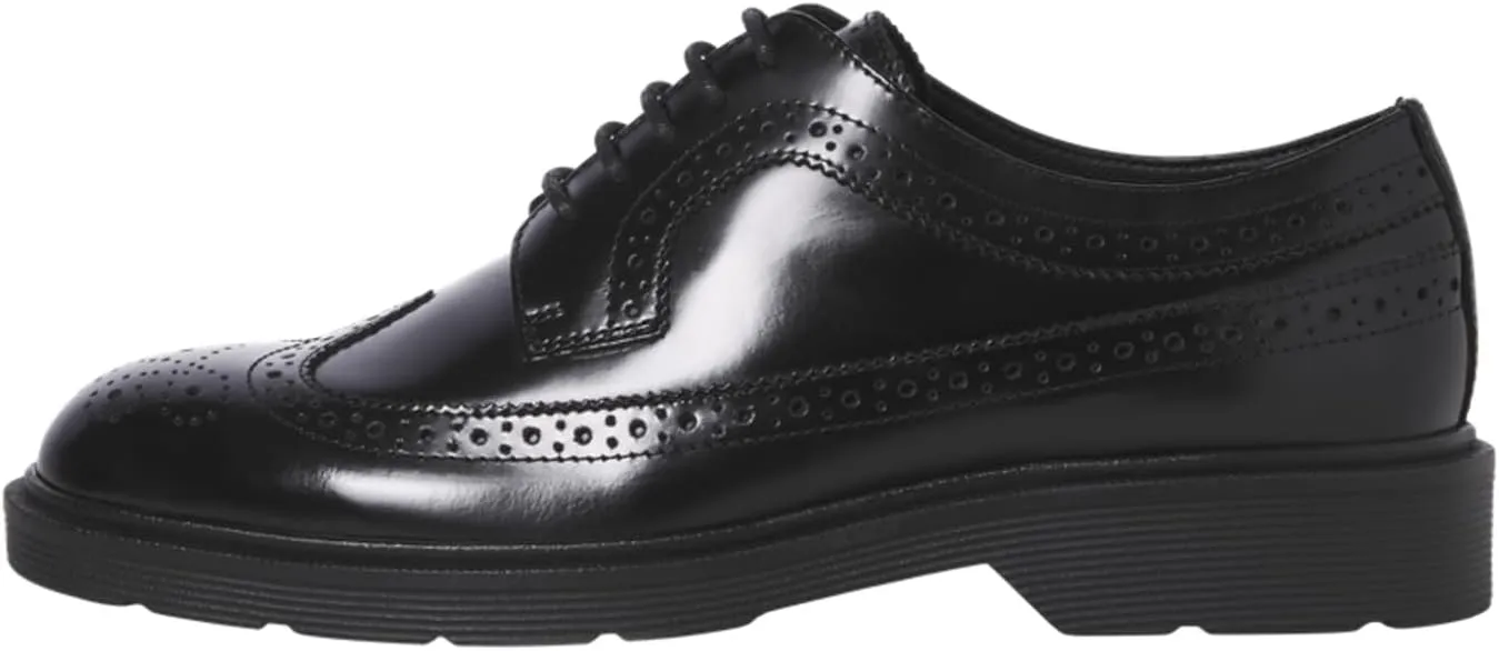 JACK & JONES Men's Smart Casual Jfwdax Leather Brogue Styd, Black, 10