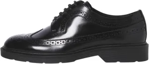 JACK & JONES Men's Smart Casual Jfwdax Leather Brogue Styd, Black, 10