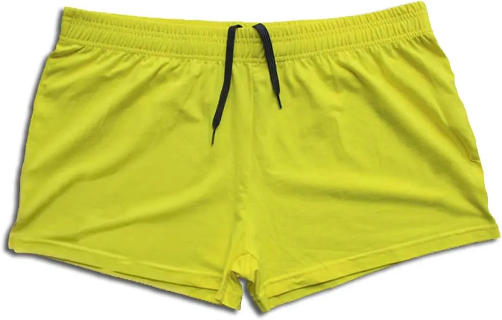 JEEING GEAR Men's Bodybuilding Gym Workout Fitness Shorts 3" Inseam inch Cotton Without Pocket