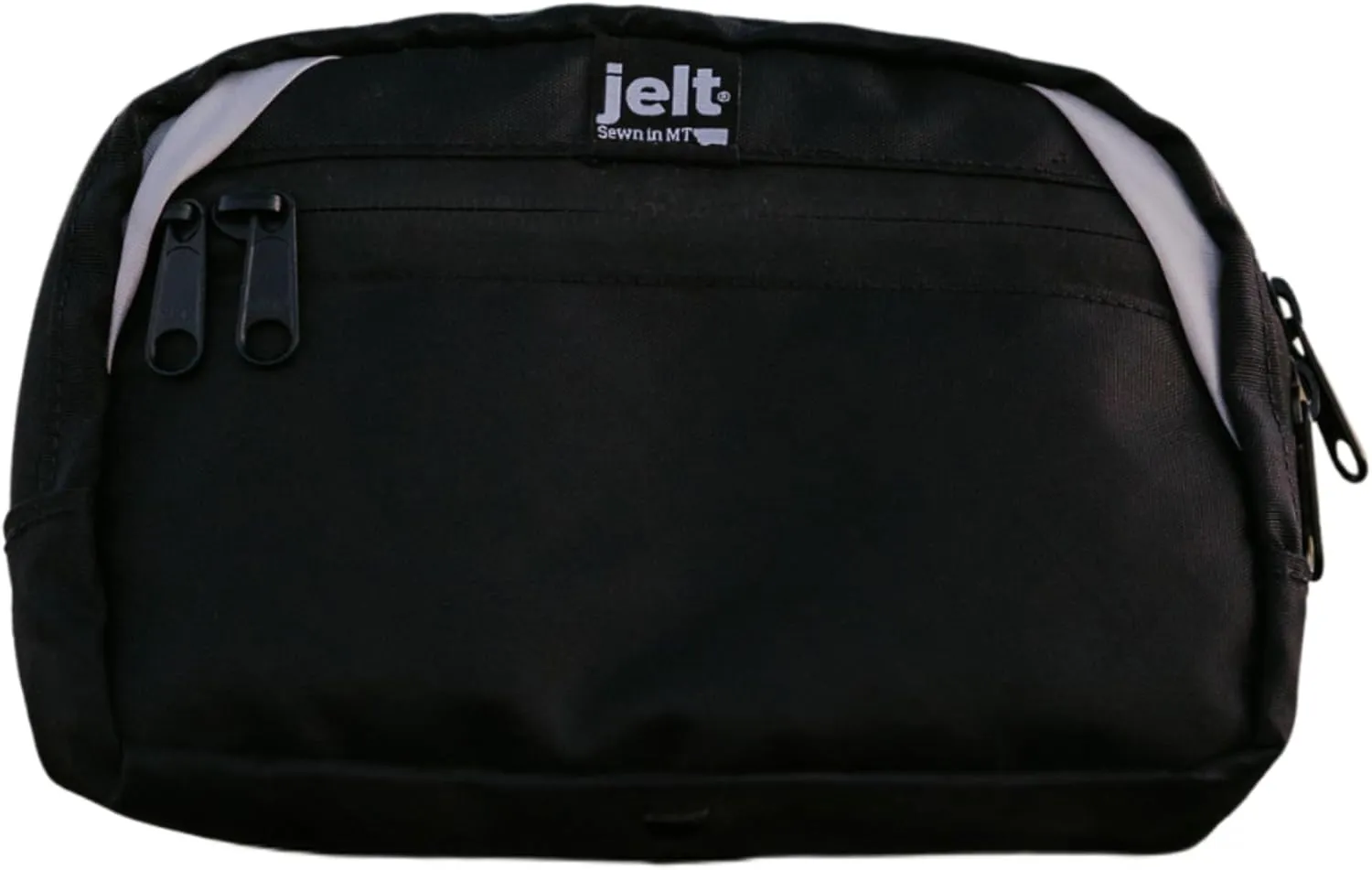 Jelt Crossbody Bags for Men and Women: Versatile Fanny Packs, Fashion Waist Packs, Belt Bags with Adjustable Strap Made in USA from Recycled Material Black with White Stripe