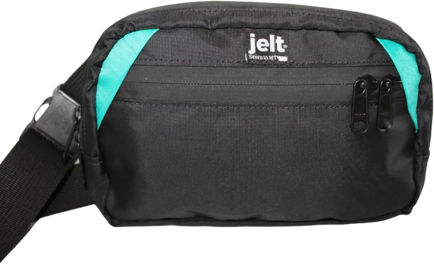 Jelt Crossbody Bags for Men and Women: Versatile Fanny Packs, Fashion Waist Packs, Belt Bags with Adjustable Strap Made in USA from Recycled Material Black with White Stripe