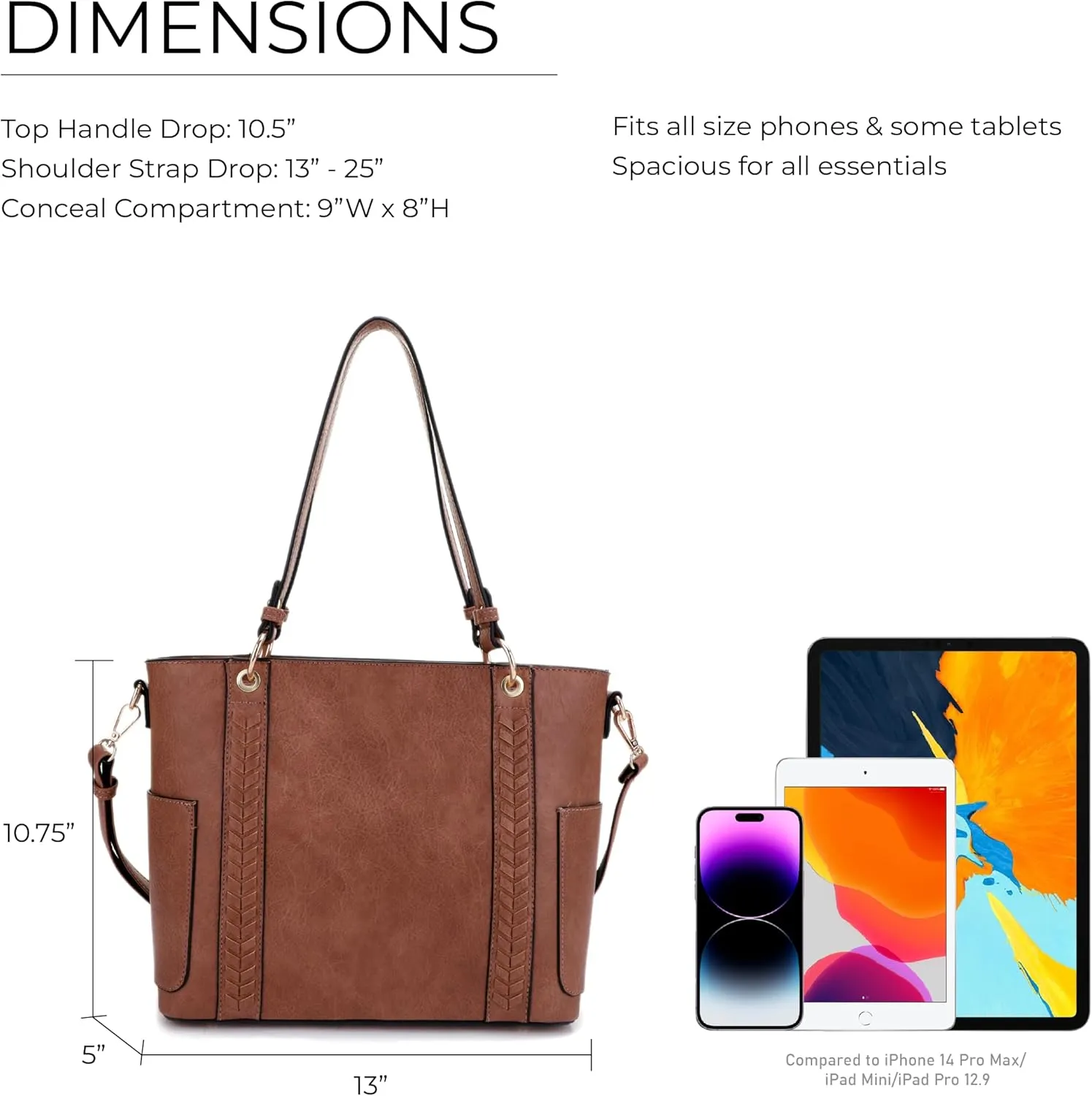 JESSIE & JAMES | Austin Whipstitching Concealed Carry Tote Bag with Lock and Key, Top Handle CCW Purse