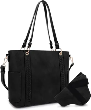 JESSIE & JAMES | Austin Whipstitching Concealed Carry Tote Bag with Lock and Key, Top Handle CCW Purse