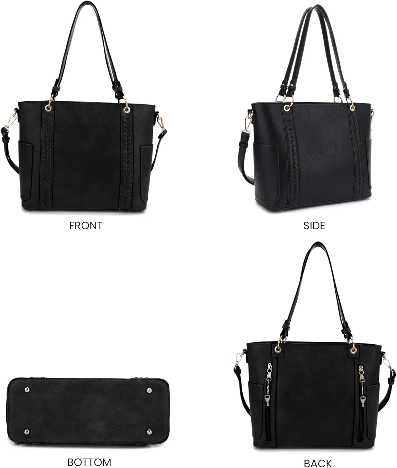JESSIE & JAMES | Austin Whipstitching Concealed Carry Tote Bag with Lock and Key, Top Handle CCW Purse