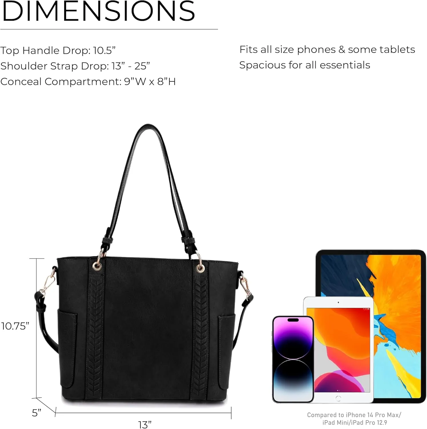 JESSIE & JAMES | Austin Whipstitching Concealed Carry Tote Bag with Lock and Key, Top Handle CCW Purse
