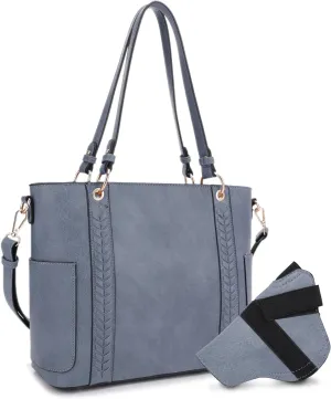 JESSIE & JAMES | Austin Whipstitching Concealed Carry Tote Bag with Lock and Key, Top Handle CCW Purse