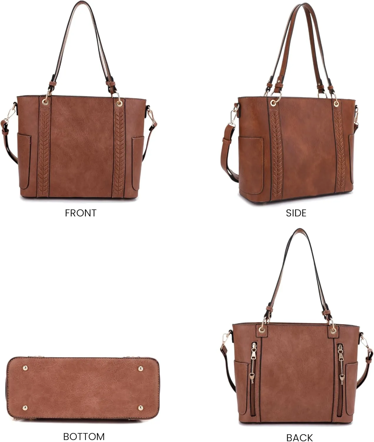 JESSIE & JAMES | Austin Whipstitching Concealed Carry Tote Bag with Lock and Key, Top Handle CCW Purse