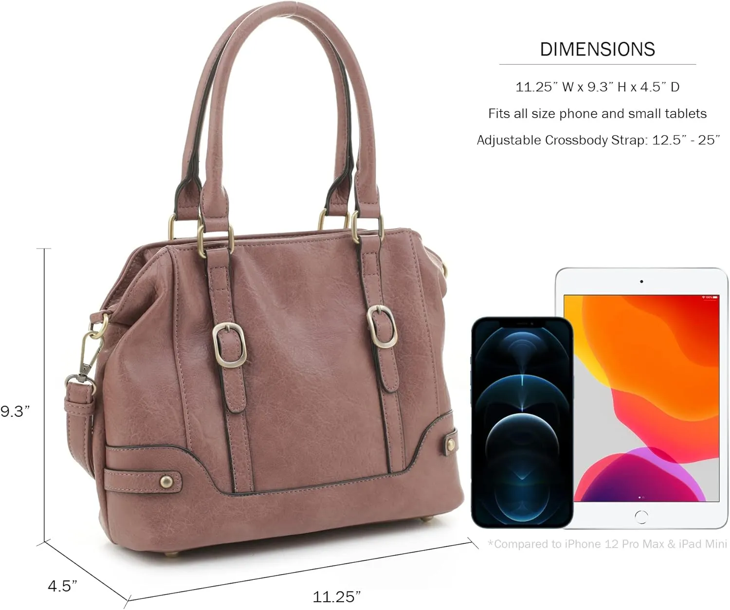JESSIE & JAMES Elena Concealed Carry Satchel Purse Top Handle Shoulder Tote Bags For Women with Lock and Key
