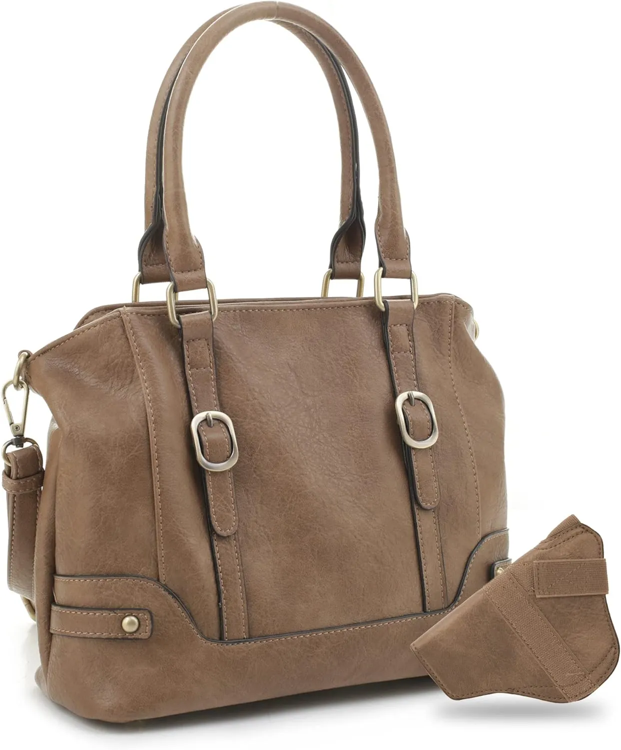JESSIE & JAMES Elena Concealed Carry Satchel Purse Top Handle Shoulder Tote Bags For Women with Lock and Key