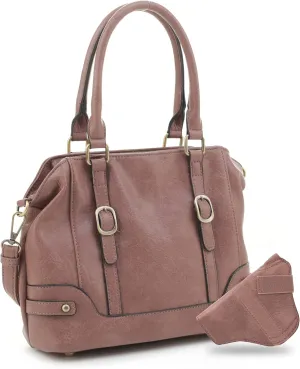 JESSIE & JAMES Elena Concealed Carry Satchel Purse Top Handle Shoulder Tote Bags For Women with Lock and Key