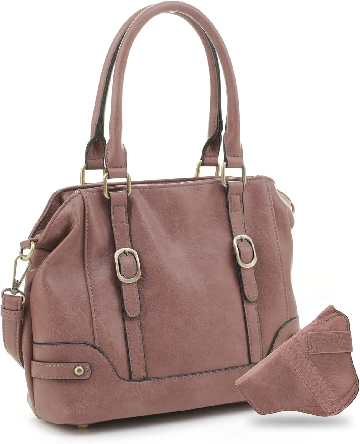 JESSIE & JAMES Elena Concealed Carry Satchel Purse Top Handle Shoulder Tote Bags For Women with Lock and Key