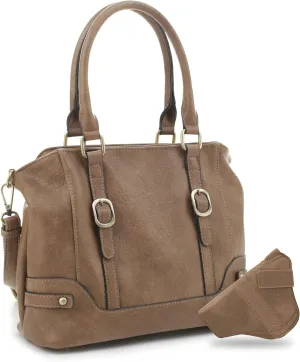 JESSIE & JAMES Elena Concealed Carry Satchel Purse Top Handle Shoulder Tote Bags For Women with Lock and Key