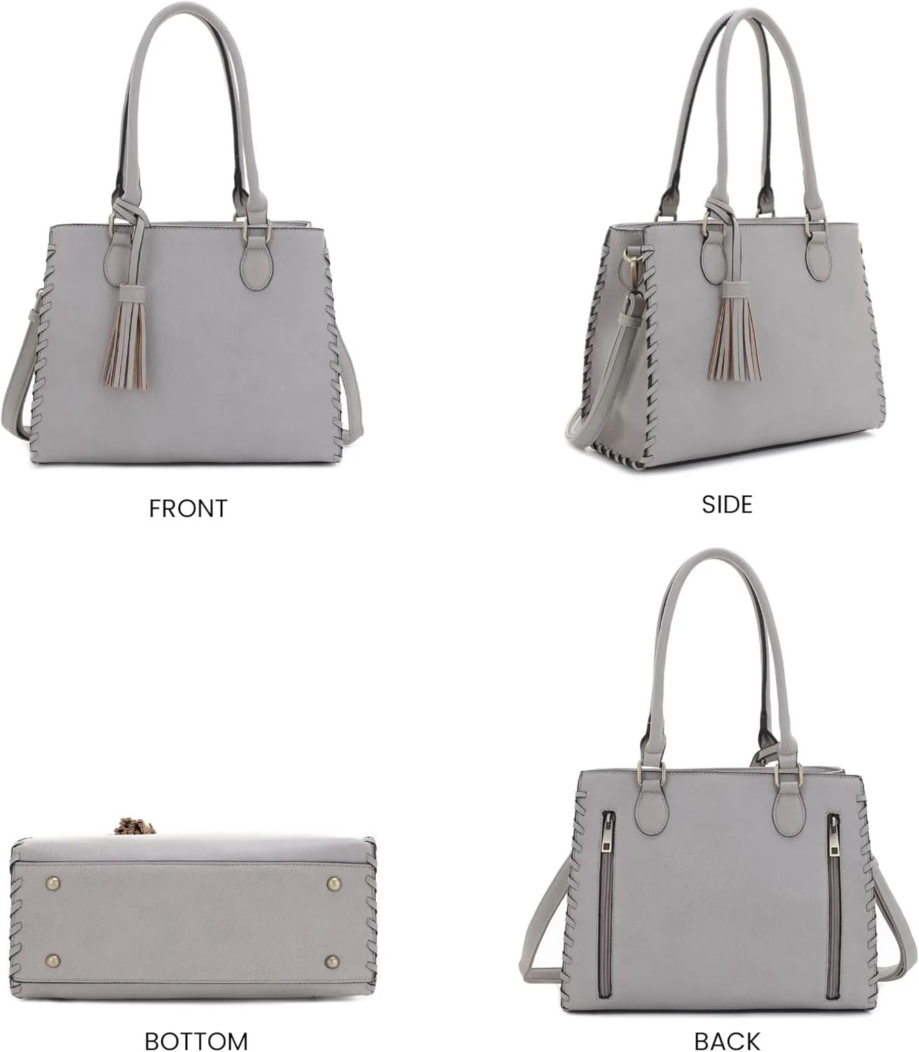 JESSIE & JAMES | Lioness Concealed Carry Satchel Bag with Tassel, Top Handle Purse with Crossbody Shoulder Strap