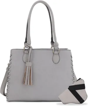 JESSIE & JAMES | Lioness Concealed Carry Satchel Bag with Tassel, Top Handle Purse with Crossbody Shoulder Strap