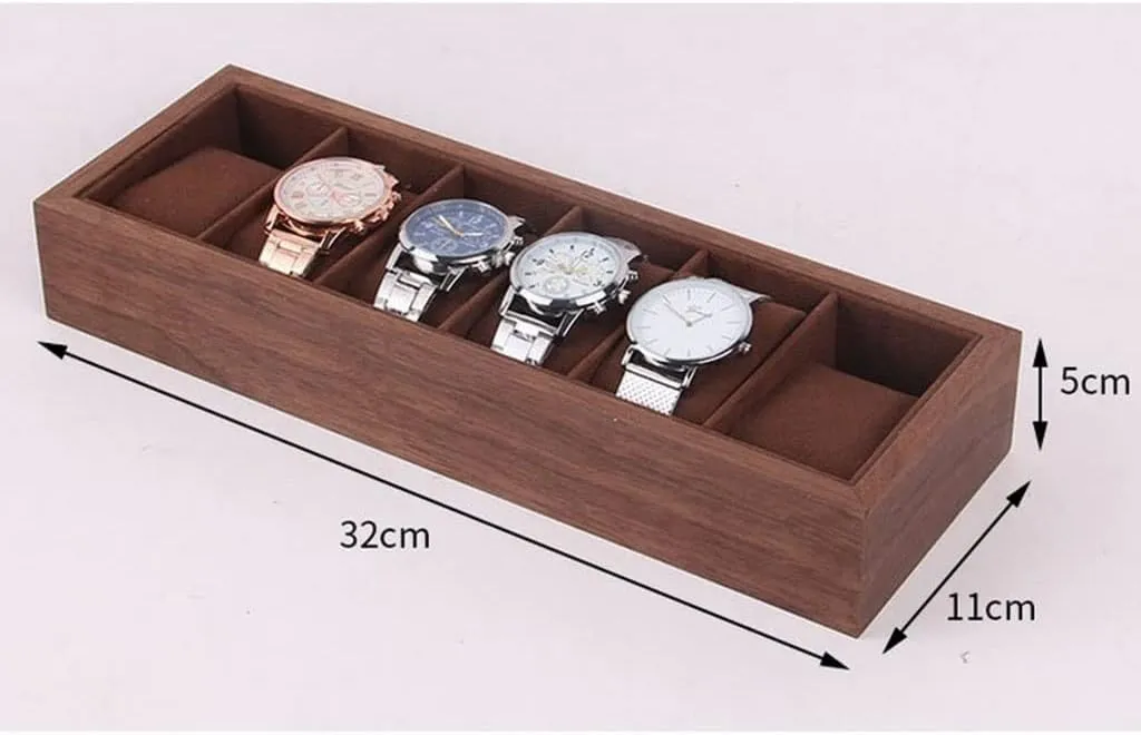 Jewelry Display Box Watch Case Jewelry Box Jewelry Watch Tray Men and Women Style Watch Storage Box Display Stand 6 Slot Watch Box with Transparent Glass Display Box Jewelry Display Box (Color : 1)