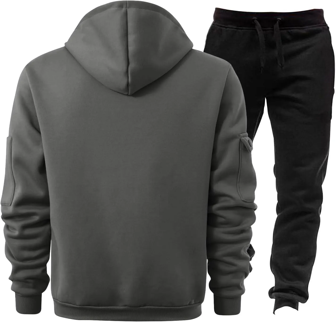 JJHAEVDY Mens Sweatsuit 2 Piece Long Sleeve Sweatsuits Hooded Drawstring Outfit Casual Sport Tracksuit Warmer Gym Tracksuits