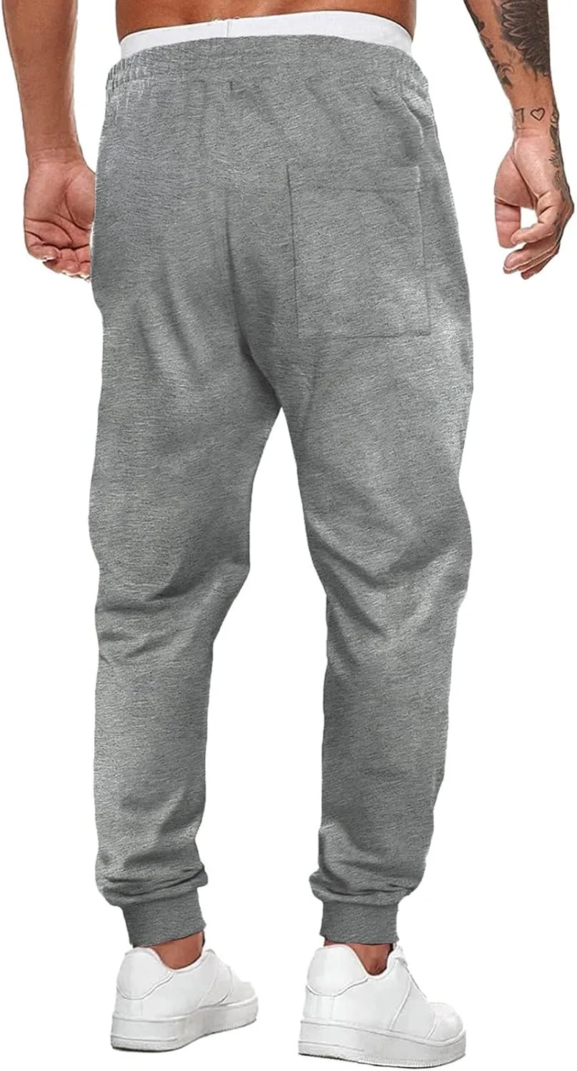 JMIERR Mens Sweatpants Tapered Gym Running Workout Pants Athletic Drawstring Joggers with Pockets