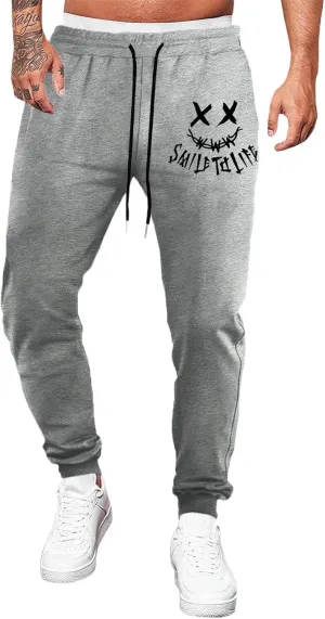 JMIERR Mens Sweatpants Tapered Gym Running Workout Pants Athletic Drawstring Joggers with Pockets