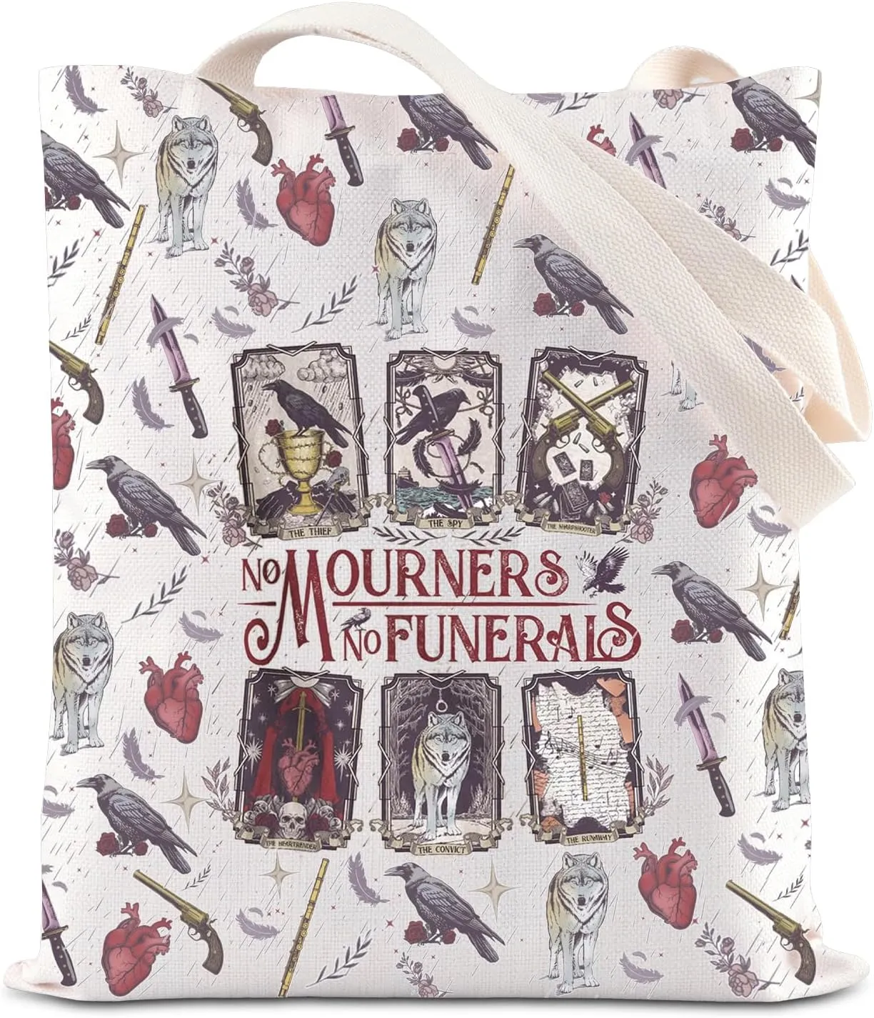 JNIAP Crow Inspired Gift No Mourners Of Funerals Shoulder Bag Fantasy Novel Bookish Gift