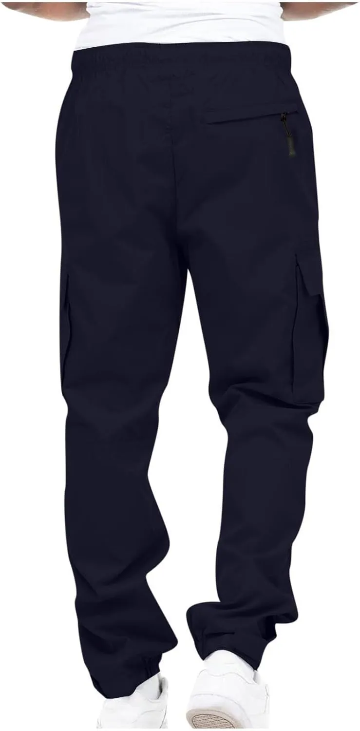 Jogger Activewear Pants Mens Dress Pants Expandable Waist Wool Dress Pants for Mens Casual Clothing Blue Khaki Pant