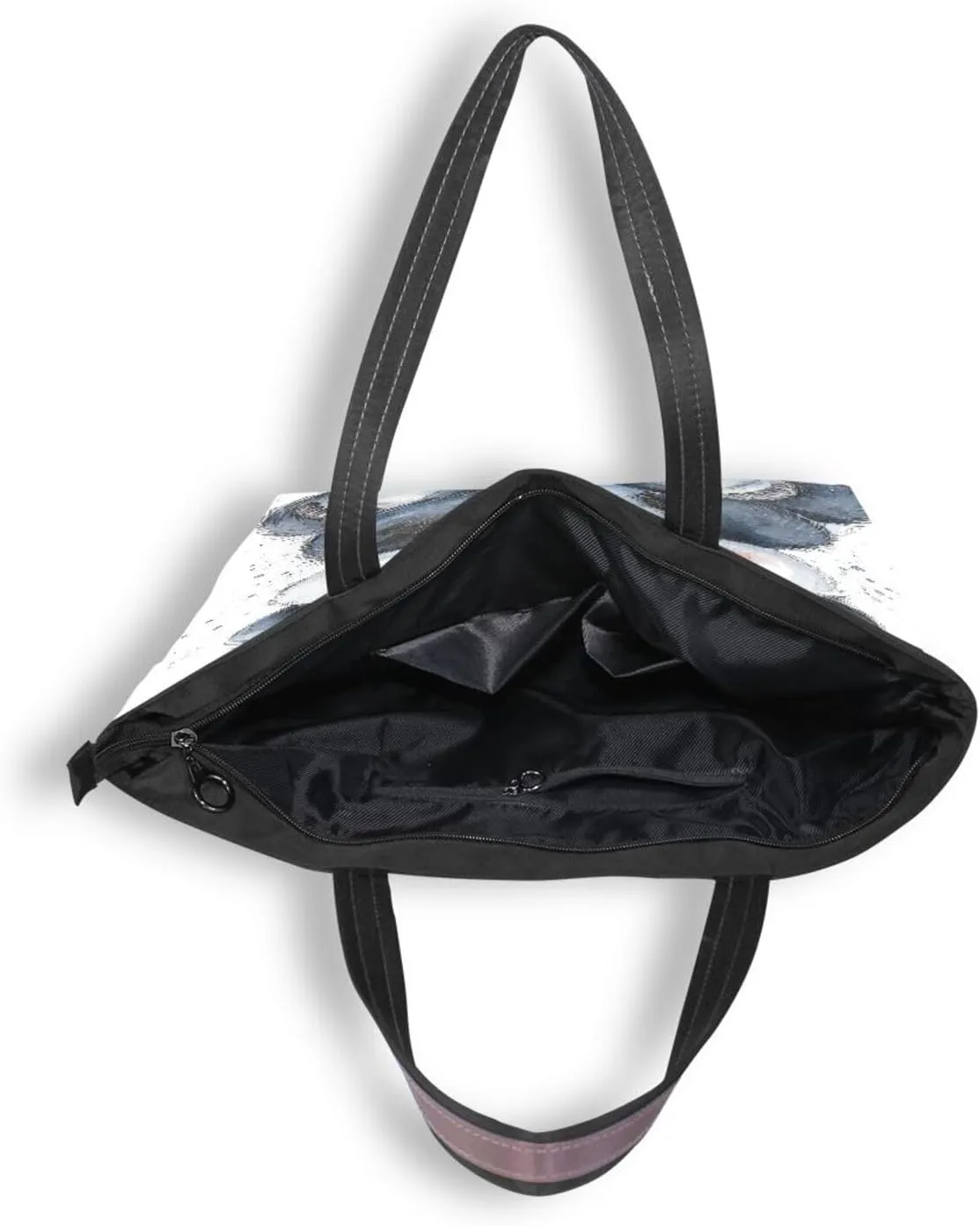 JSTEL Tote Bag for Women with Zipper,Polyester Tote Purse Holiday Tote Bag Work Handbag Women Gift