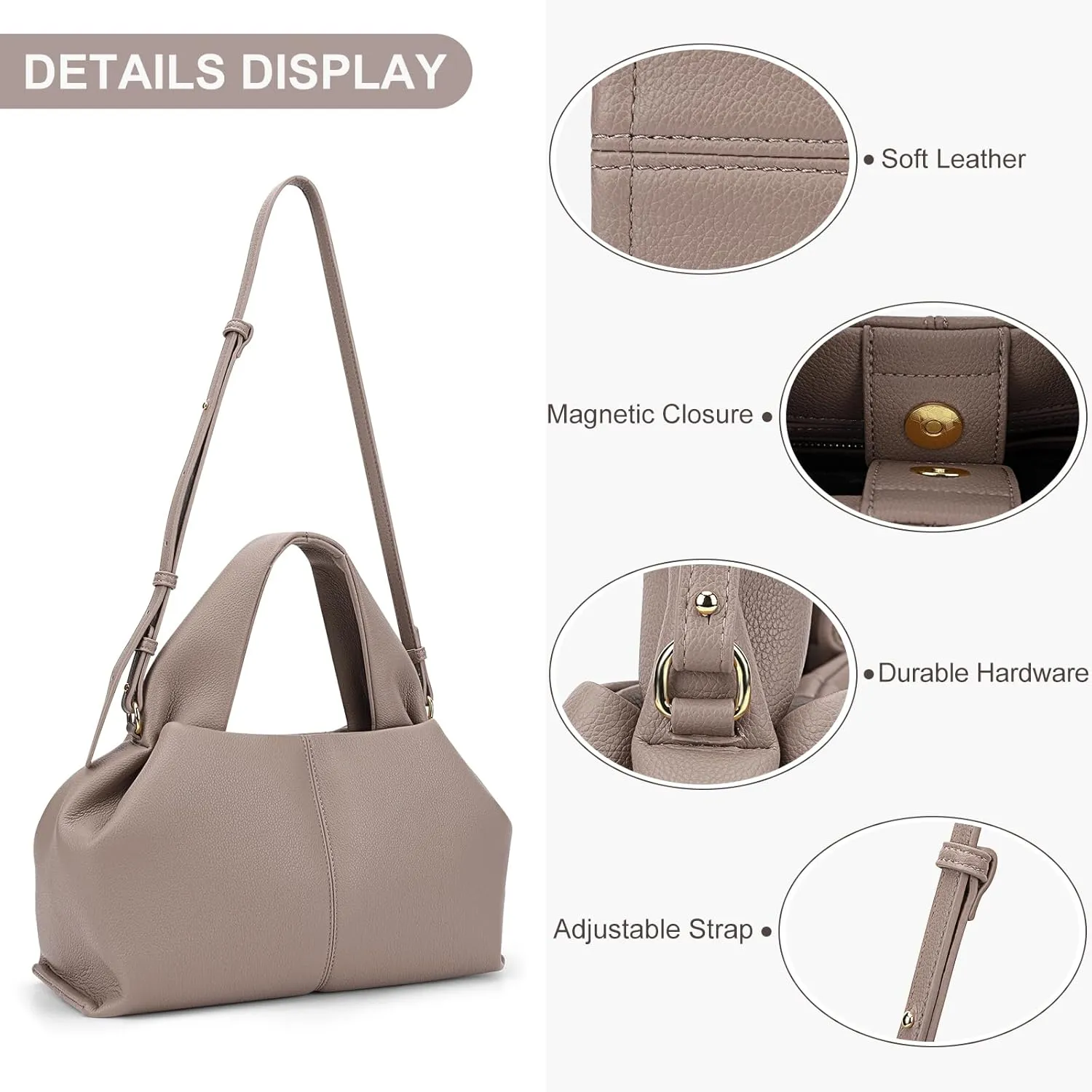 Juoxeepy Crossbody Bag Purse Satchel Handbag for Women Shoulder Bag Chic Dumpling Cloud Bag Clutch Purse