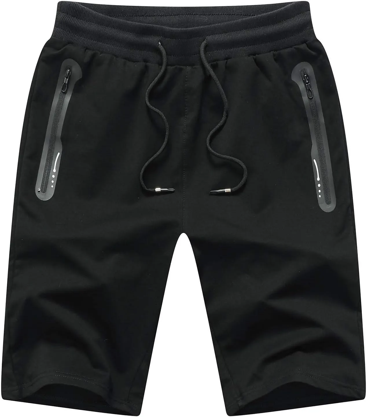 JustSun Mens Shorts Casual Sports with Elastic Waist Zipper Pockets
