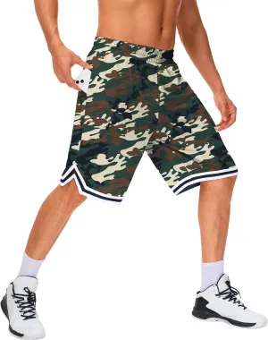 JWM Mens Long Basketball Shorts with Zip Pockets - 11" Mesh Athletic Gym Workout Sport Shorts Quick Dry Lightweight