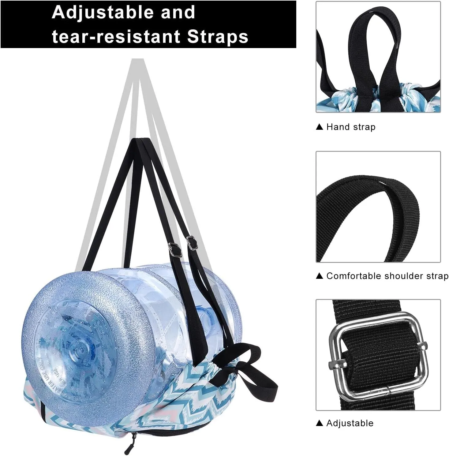 KAMO Drawstring Backpack Bag - Sport Swimming Yoga Backpack with Shoe Compartment, Two Water Bottle Holder for Men Women Large String Backpack Athletic Sackpack for Travel