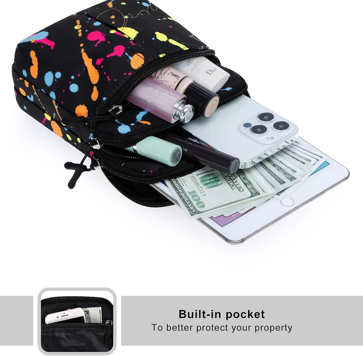 KAMO Multifunction Phone Waist Bag - Diagonal Crossbody Purse for Women & Men
