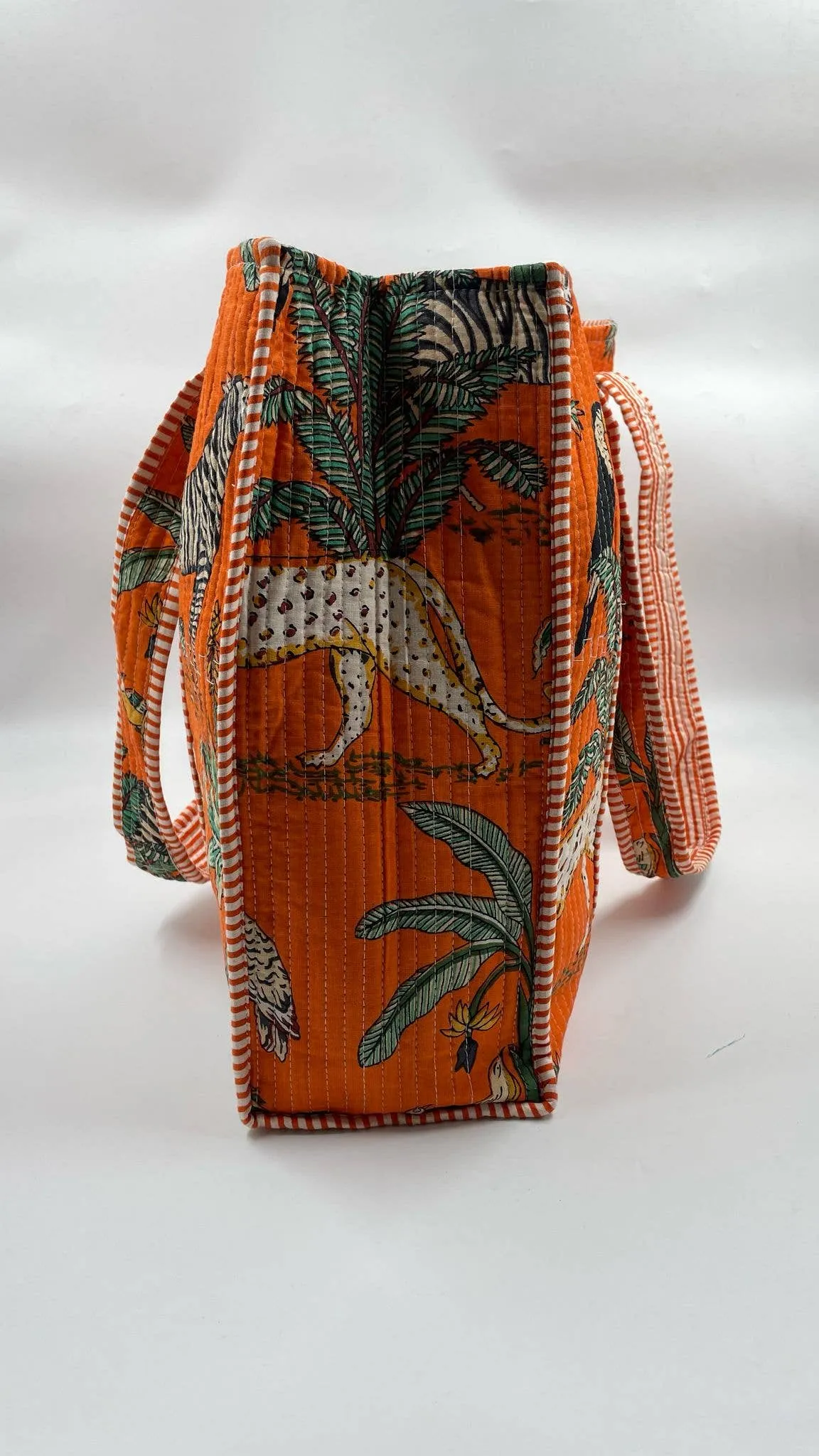 Kantha Quilted Boho Animal Reversible Tote Bag
