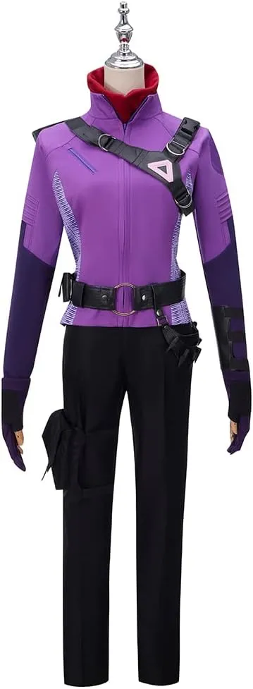 Kate Bishop Cosplay Costume Purple Jacket Pant Full Set Combat Uniform Outfits Halloween Carnival Suit for Women Men
